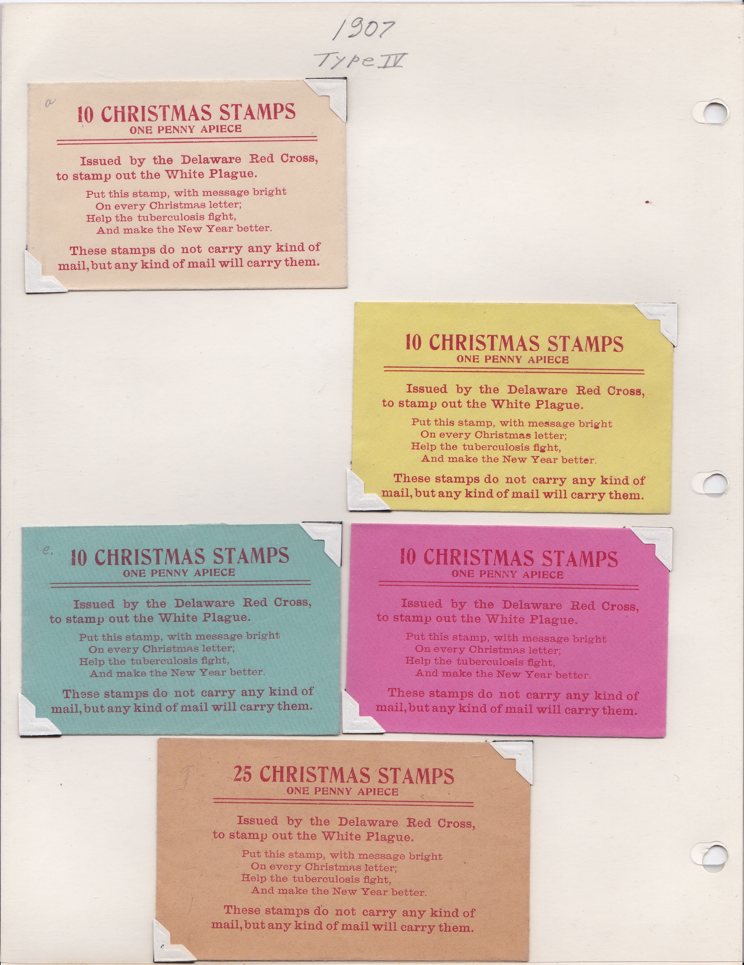 1907 Red Cross Christmas Seal Booth Envelopes The Christmas Seal & Charity Stamp Society